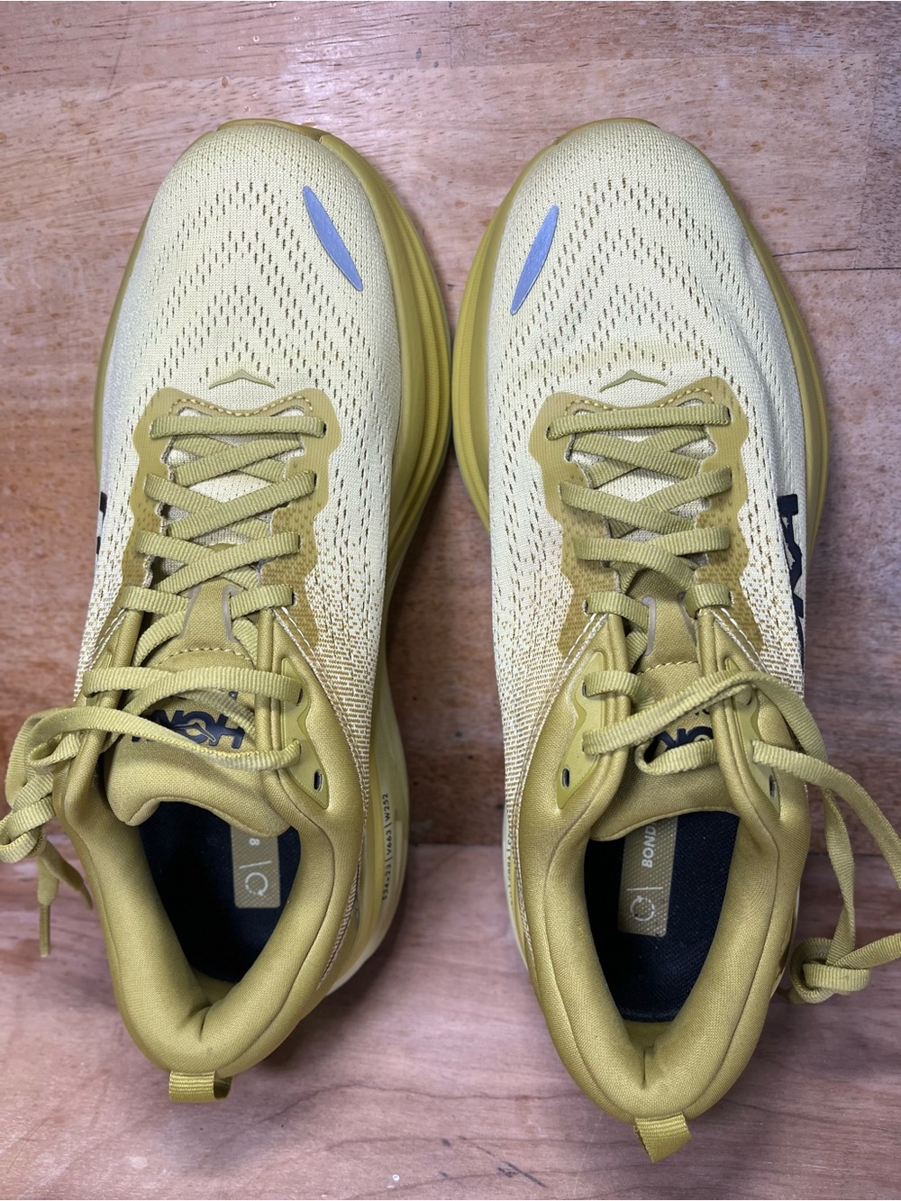 Hoka One One Bondi 8 Womens Size 9.5 Running Shoes Sneakers Golden Lichen - Picture 8 of 13